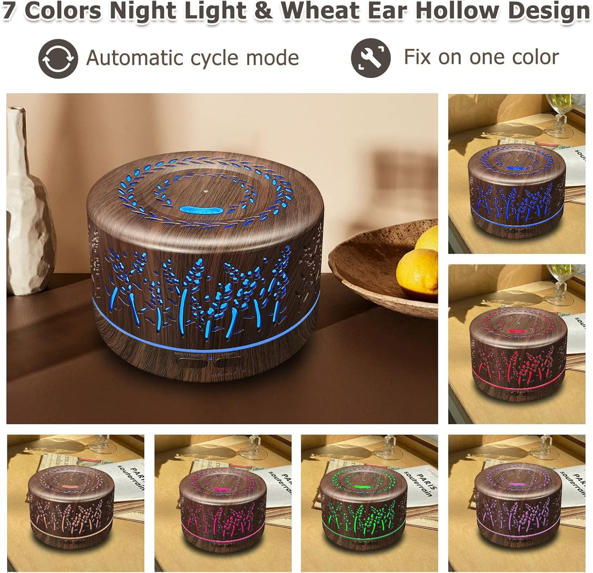 Difusor De Aceites Esenciales Con Luces LED